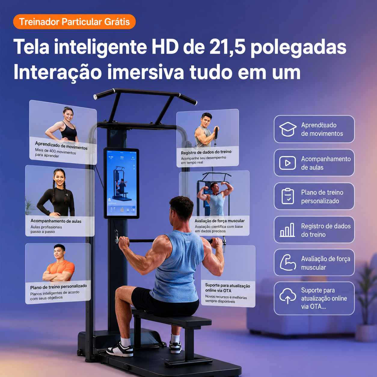 GYMGEST PH260 Pro – Estação de Musculação Inteligente Dobrável com IA 11